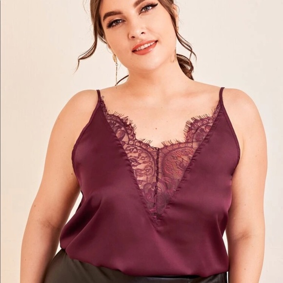 Plus size Burgundy Cami Perfect with a Sweater - Picture 2 of 5